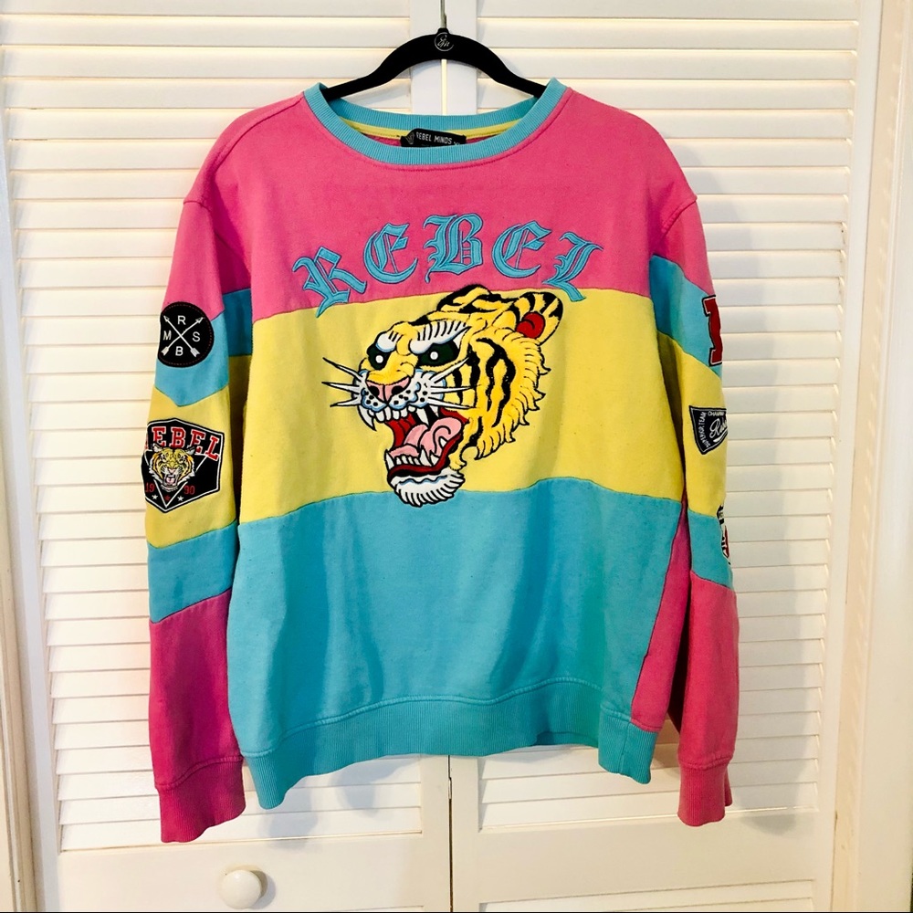 Rebel Minds tiger sweatshirt colorblock